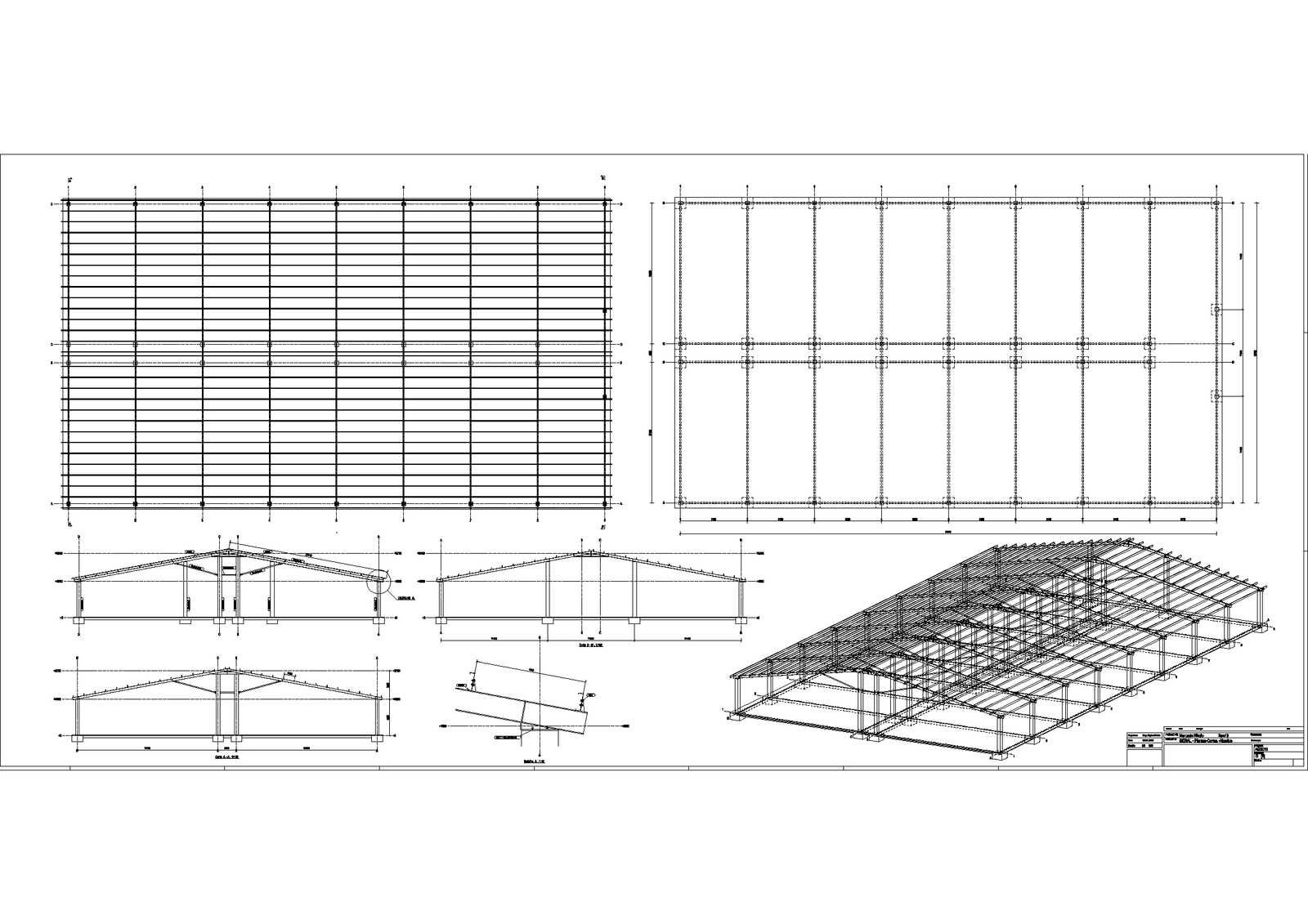 Peças desenhadas de estrutura metálica