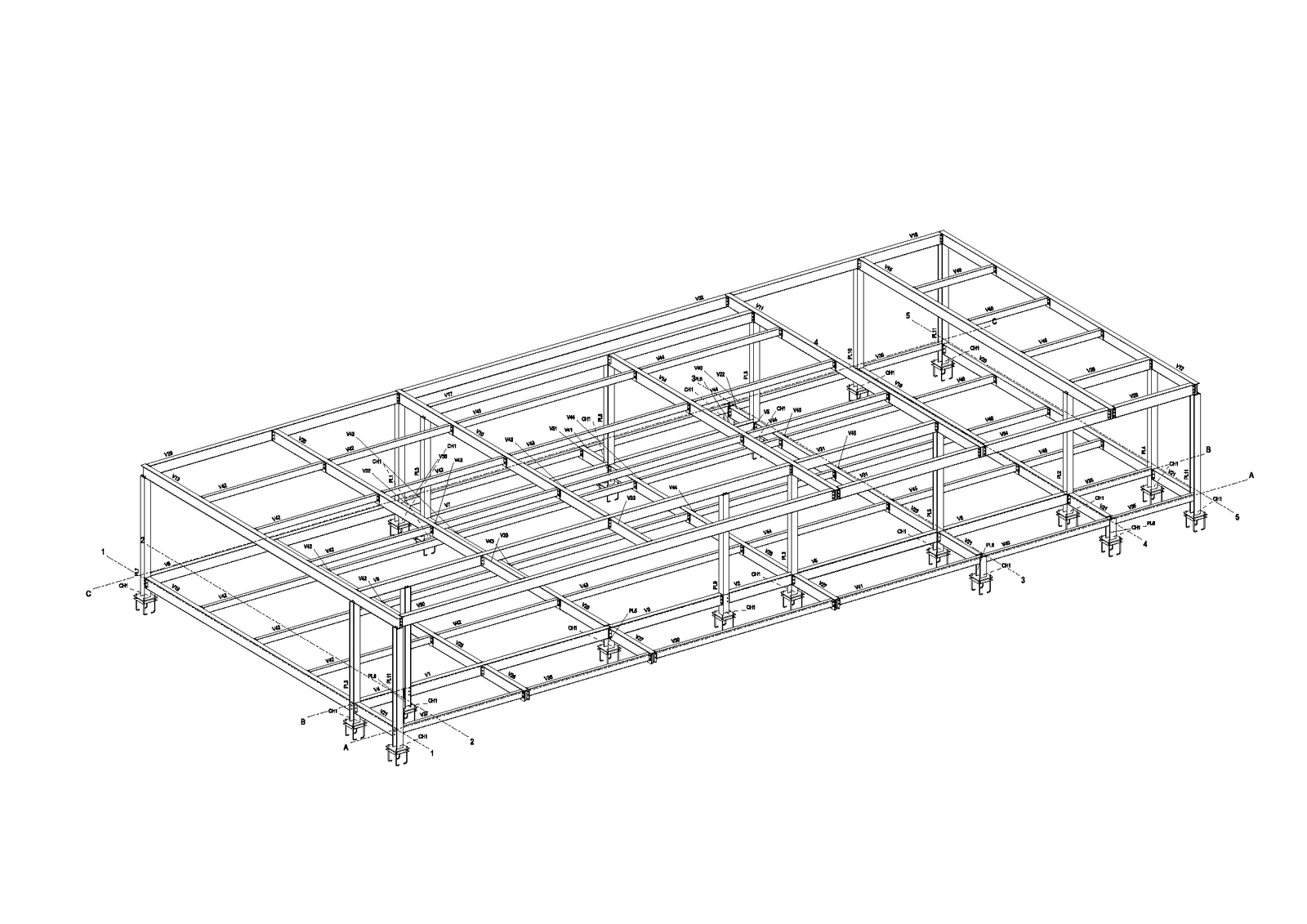 Modelo 3D de estrutura metálica